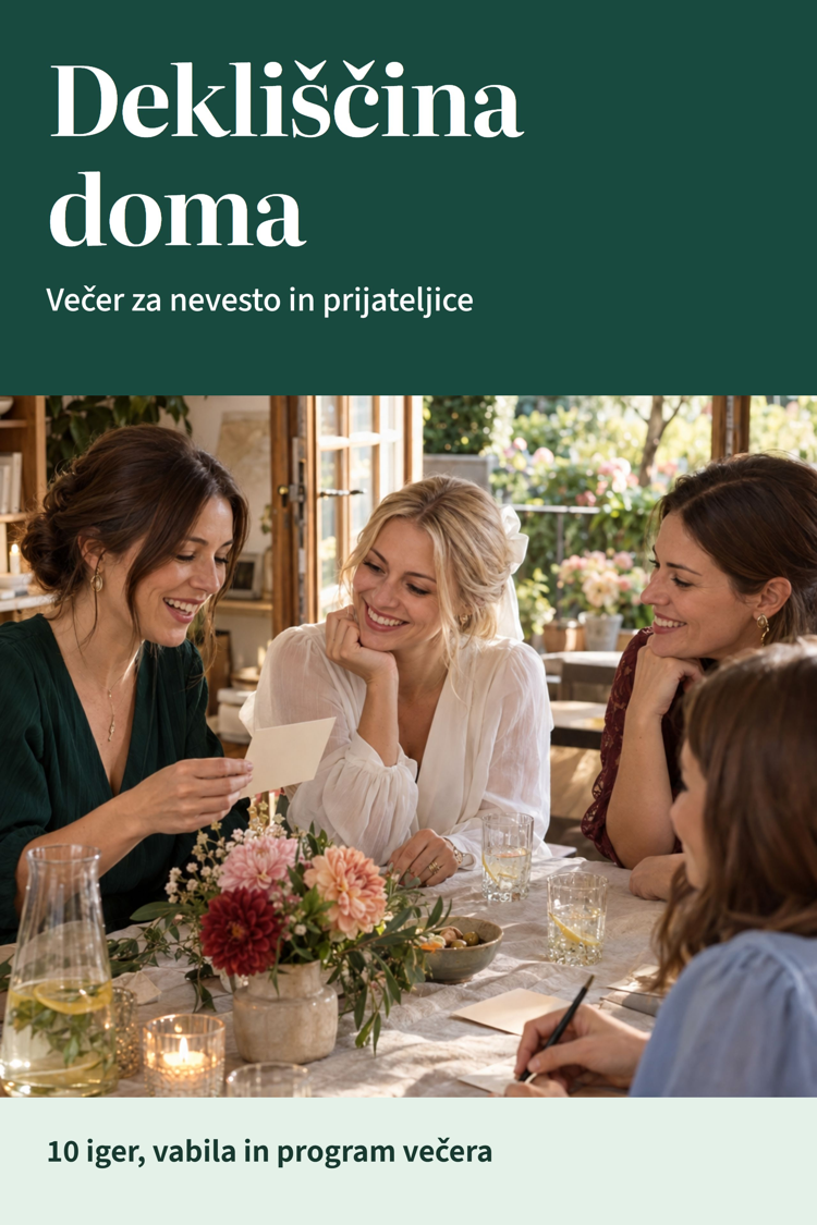 Platnica: Dekliščina doma: 10 iger, vabila in program večera