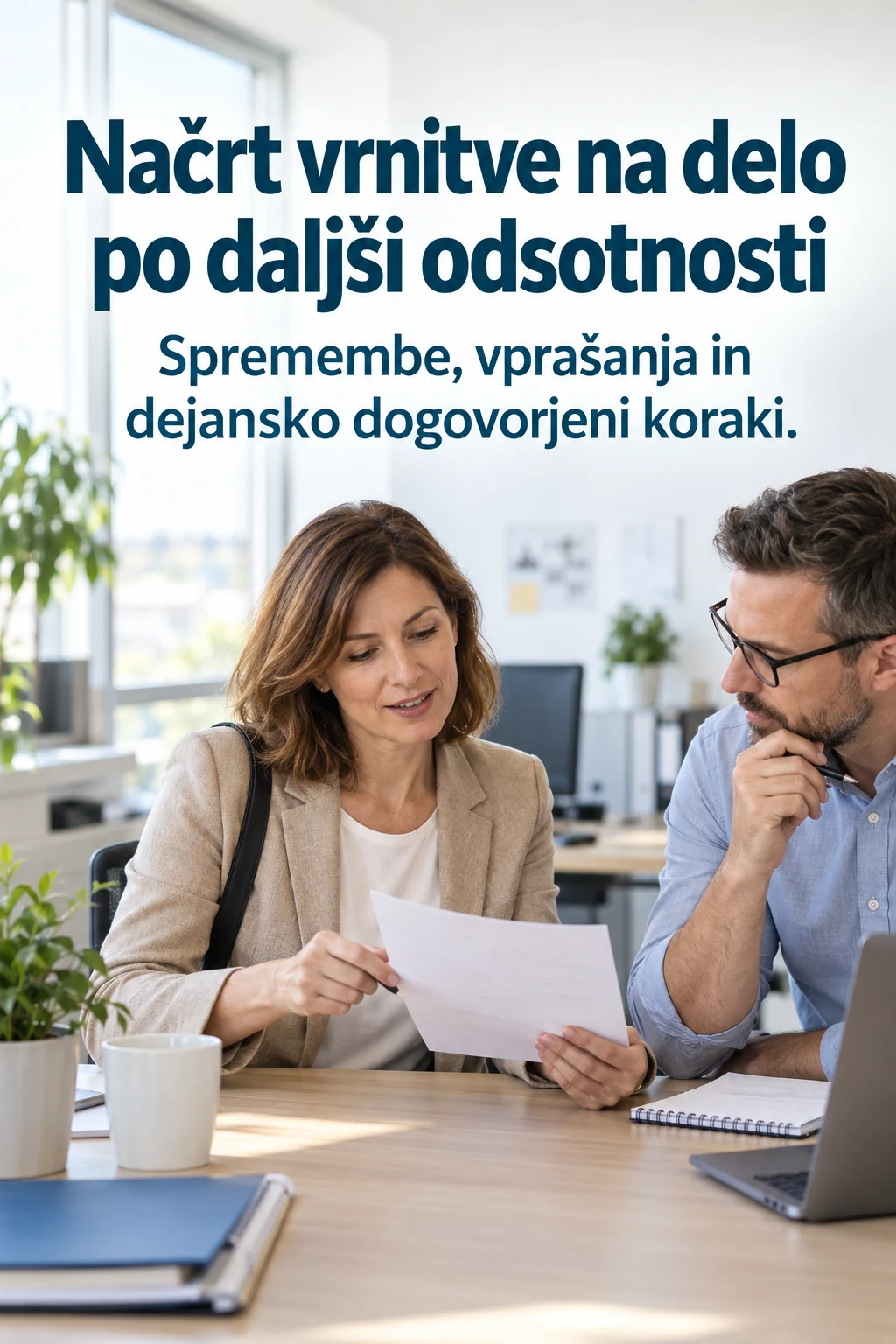 Platnica: Načrt vrnitve na delo po daljši odsotnosti
