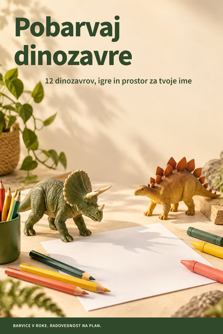 Platnica: Pobarvaj dinozavre