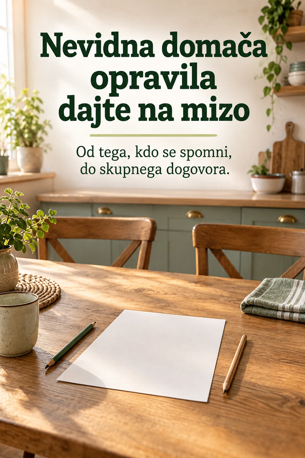 Platnica: Nevidna domača opravila dajte na mizo