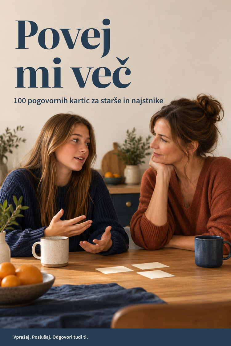 Platnica: Povej mi več: 100 pogovornih kartic za starše in najstnike