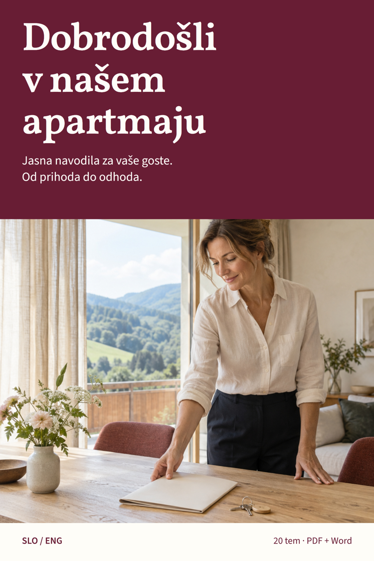 Platnica: Dobrodošli v našem apartmaju