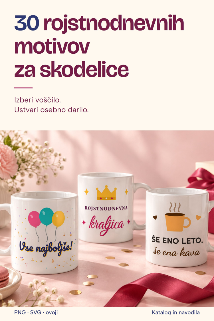 Platnica: 30 rojstnodnevnih motivov za skodelice (PNG in SVG)