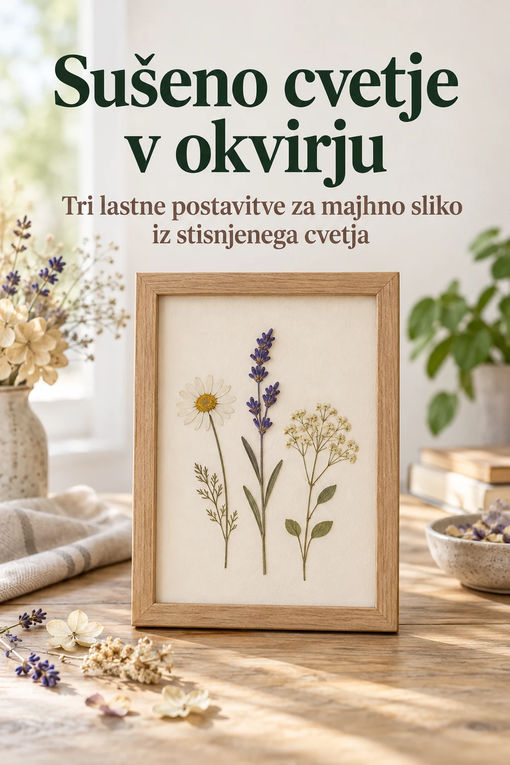 Platnica: Sušeno cvetje v okvirju