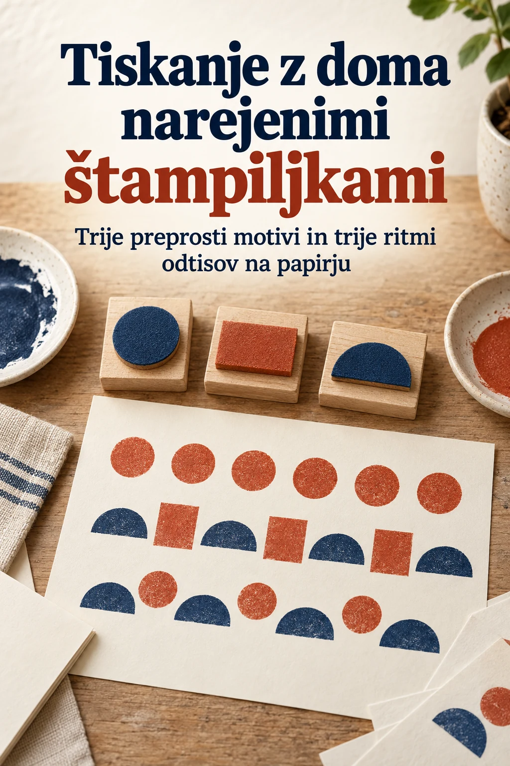 Platnica: Tiskanje z doma narejenimi štampiljkami