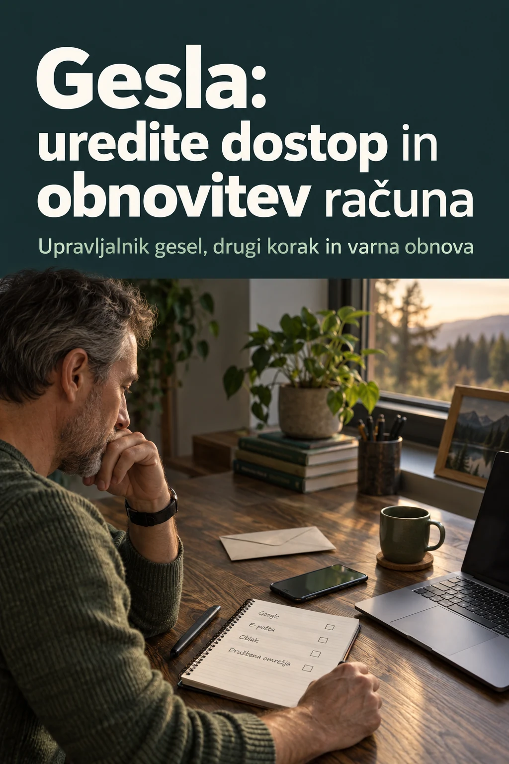Platnica: Gesla: uredite dostop in obnovitev računa
