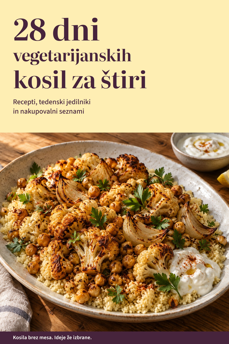 Platnica: 28 dni vegetarijanskih kosil za štiri