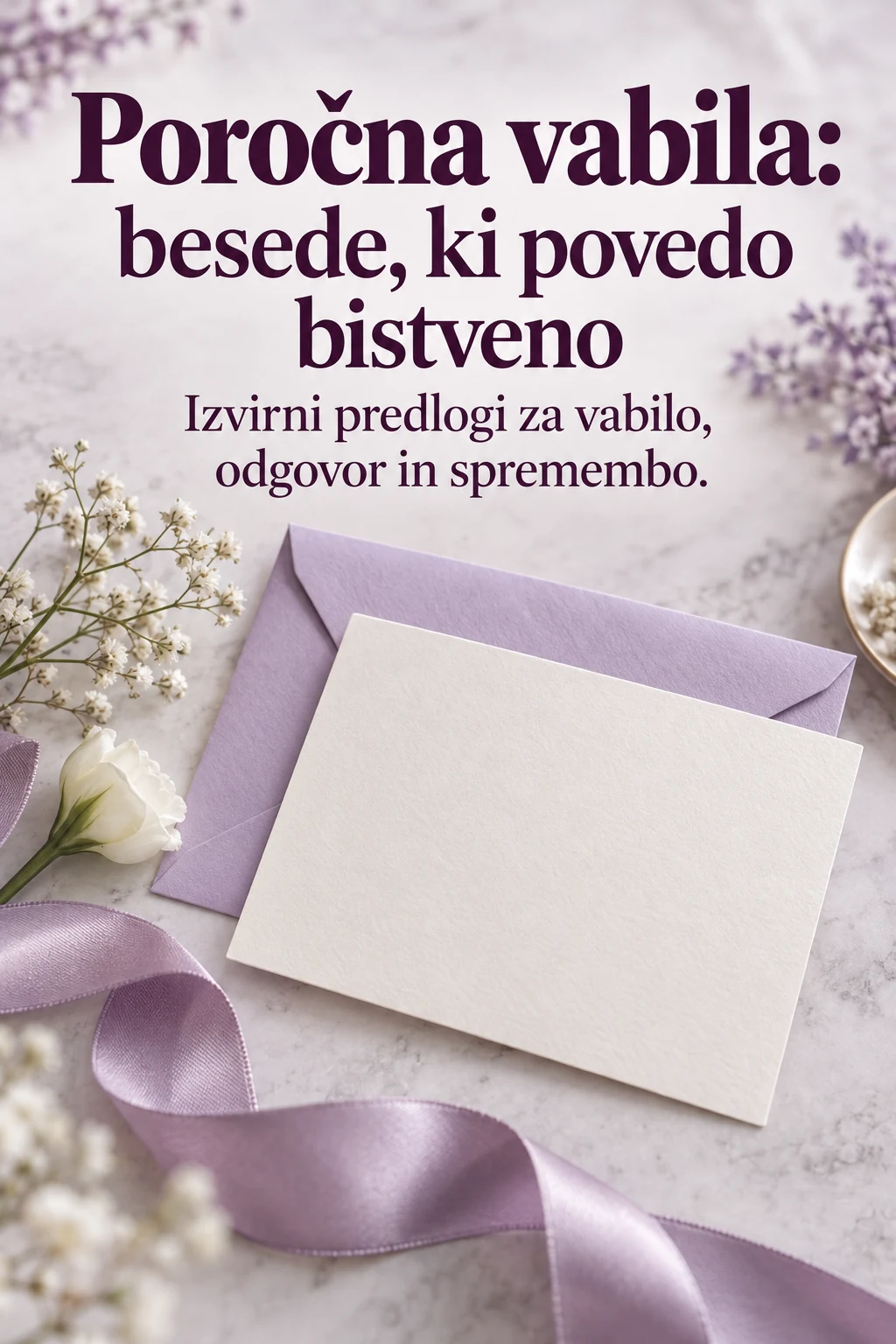 Platnica: Poročna vabila: besede, ki povedo bistveno — Izvirni predlogi za vabilo, odgovor in spremembo