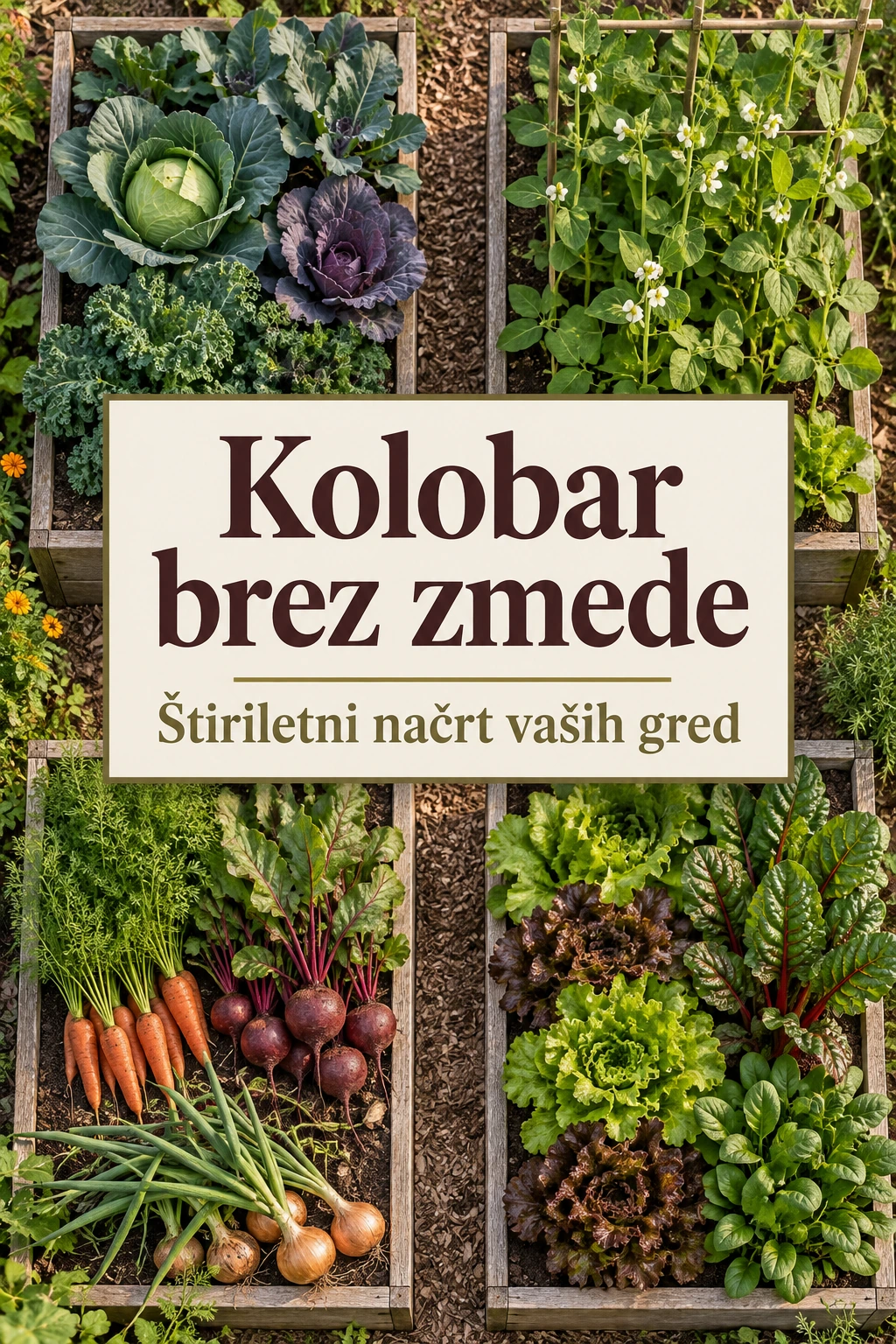 Platnica priročnika Kolobar brez zmede — Štiriletni načrt vaših gred