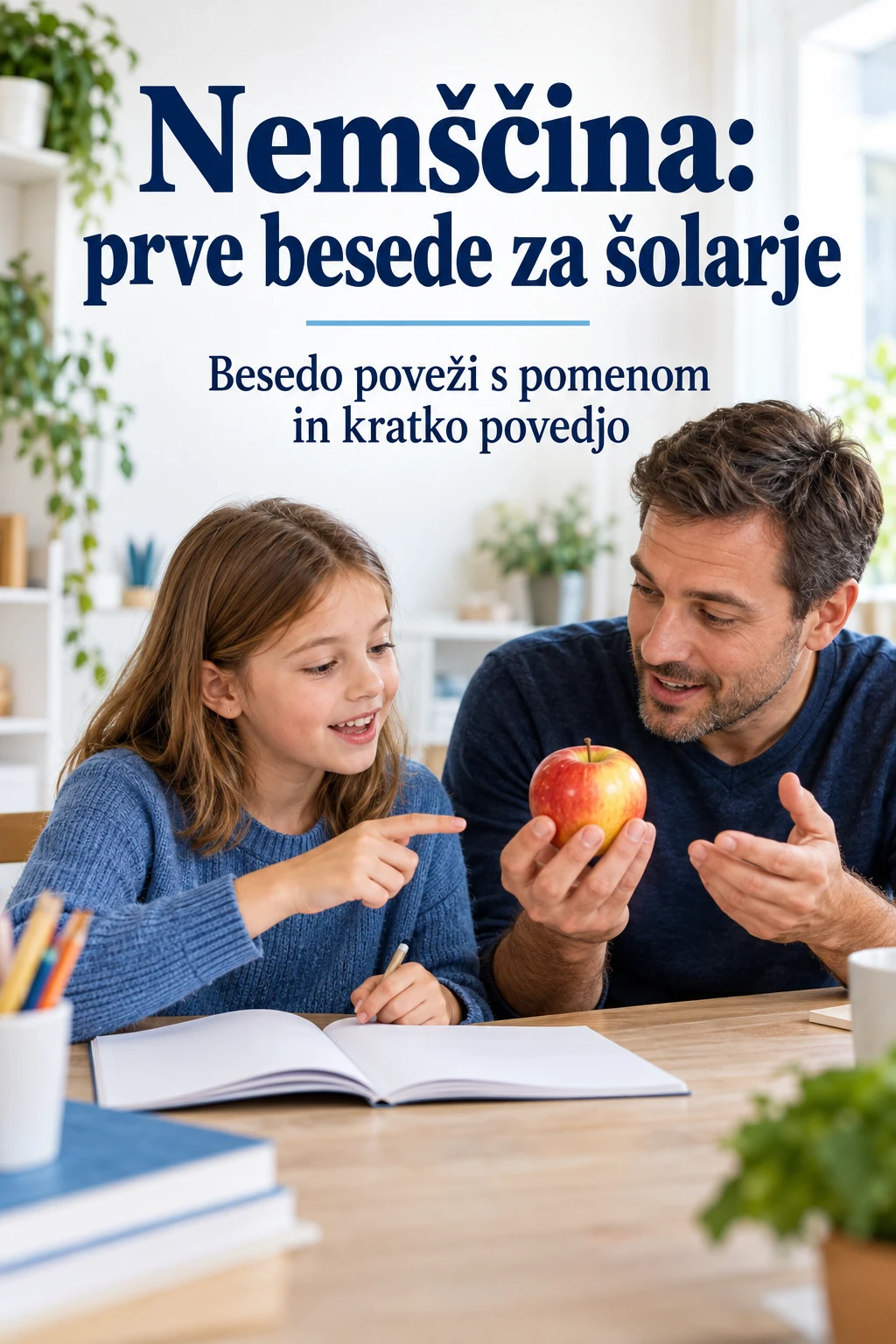 Platnica: Nemščina: prve besede za šolarje — Besedo poveži s pomenom in kratko povedjo