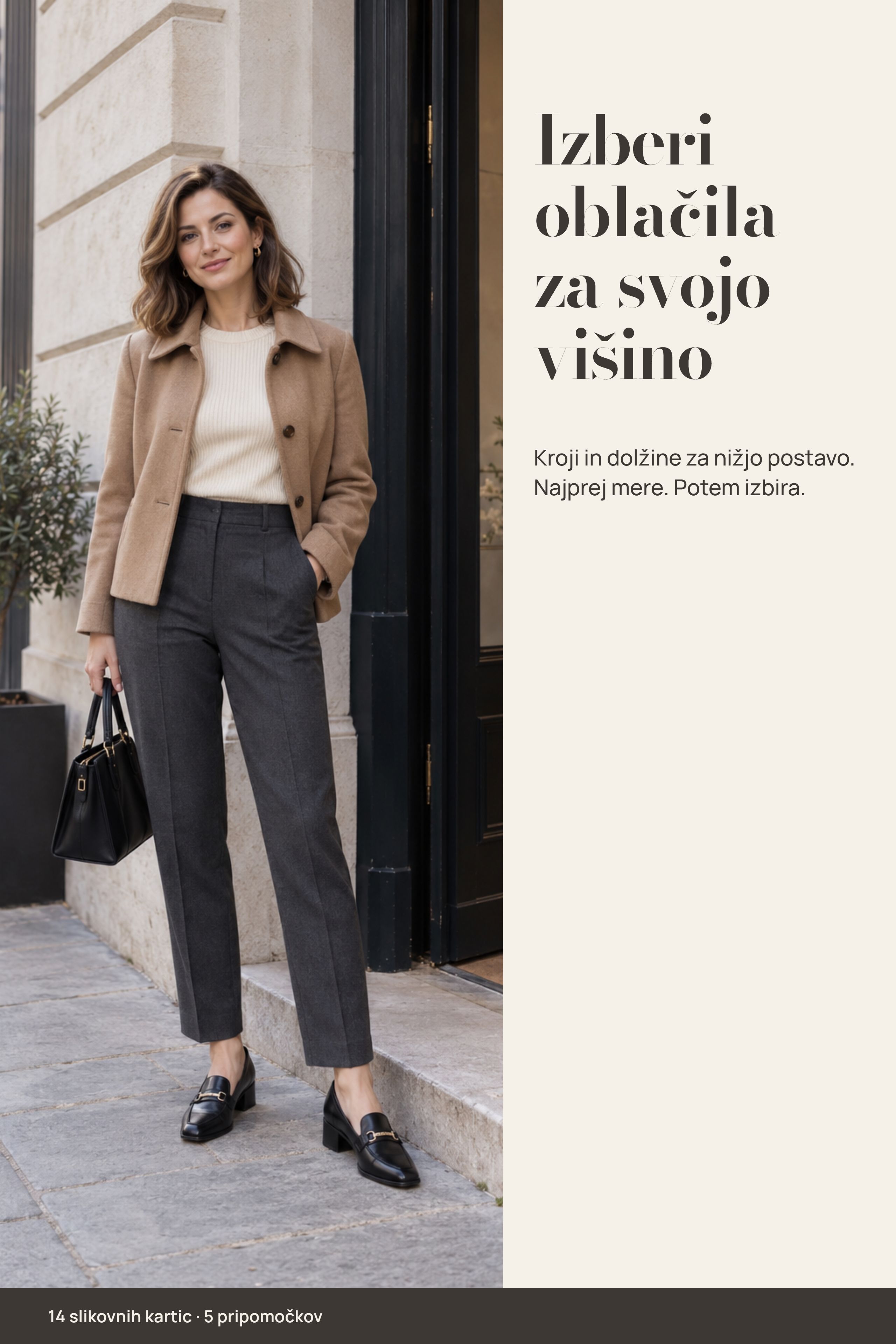 Izberi oblačila za svojo višino — platnica priročnika