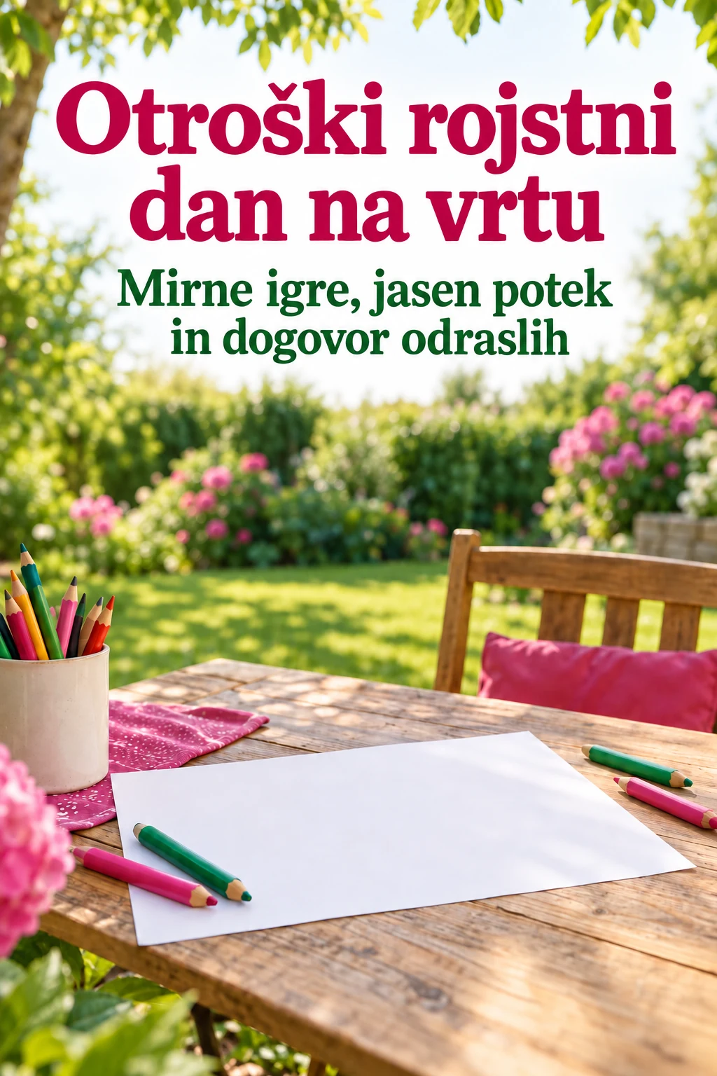 Platnica: Otroški rojstni dan na vrtu — Mirne igre, jasen potek in dogovor odraslih