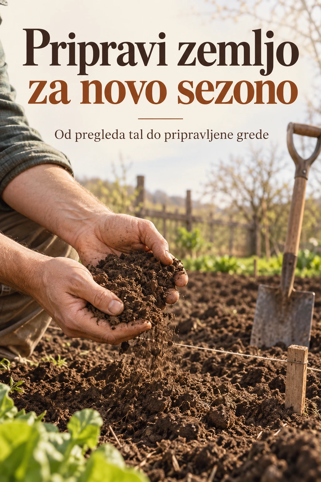 Platnica priročnika Pripravi zemljo za novo sezono — Od pregleda tal do pripravljene grede