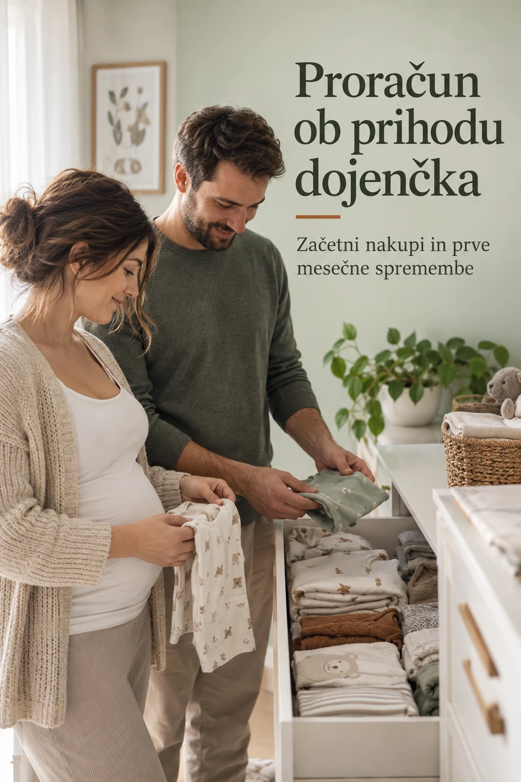 Platnica: Proračun ob prihodu dojenčka — Začetni nakupi in prve mesečne spremembe