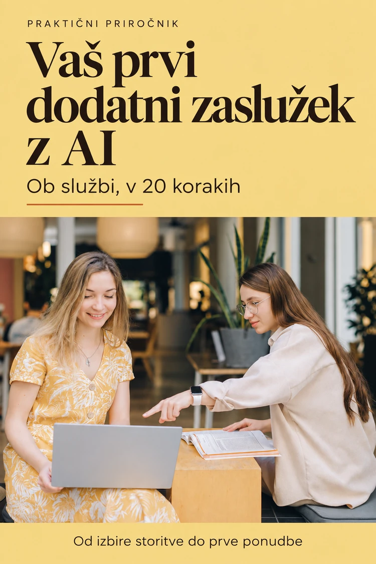 Vaš prvi dodatni zaslužek z AI — nova platnica priročnika