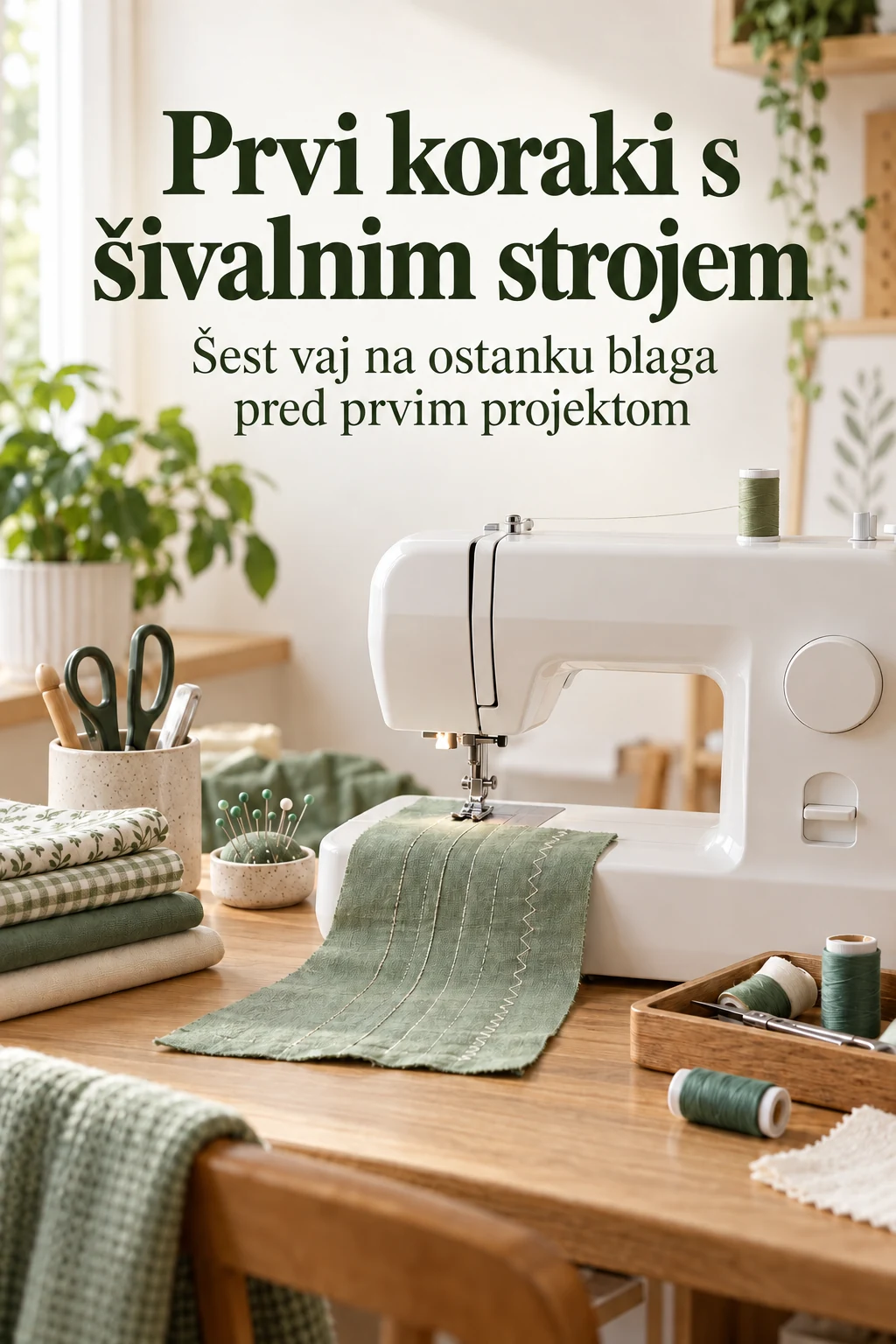 Platnica: Prvi koraki s šivalnim strojem — Šest vaj na ostanku blaga pred prvim projektom