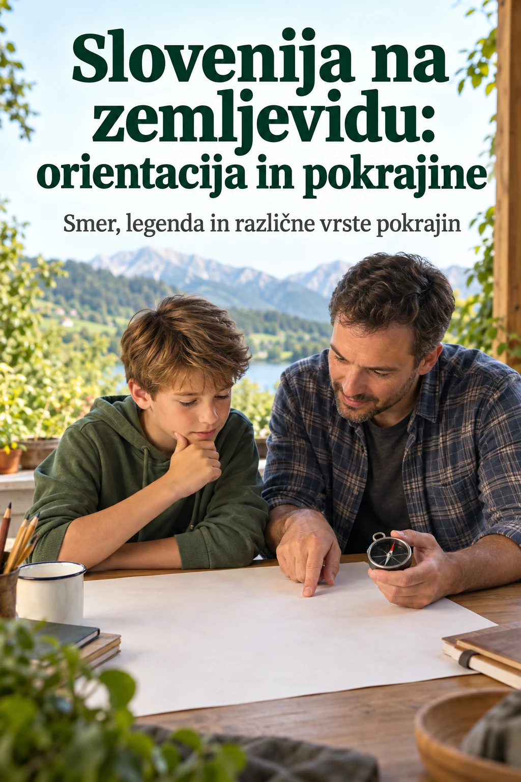 Platnica: Slovenija na zemljevidu: orientacija in pokrajine — Smer, legenda in različne vrste pokrajin