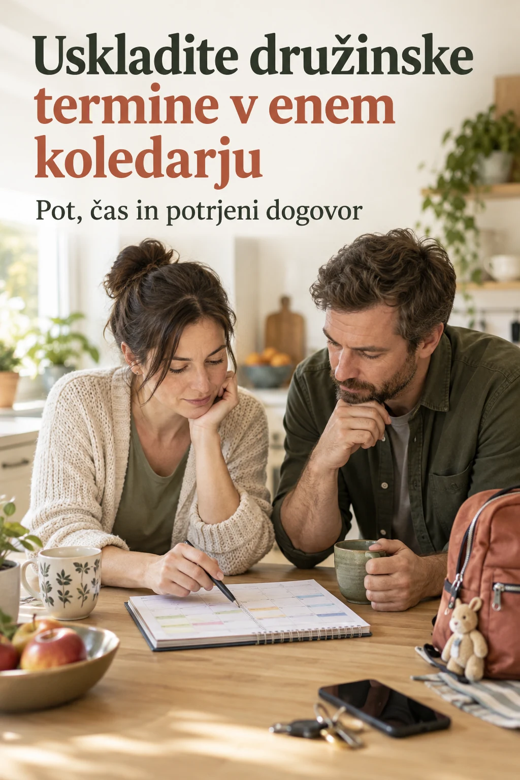 Platnica: Uskladite družinske termine v enem koledarju — Pot, čas in potrjeni dogovor