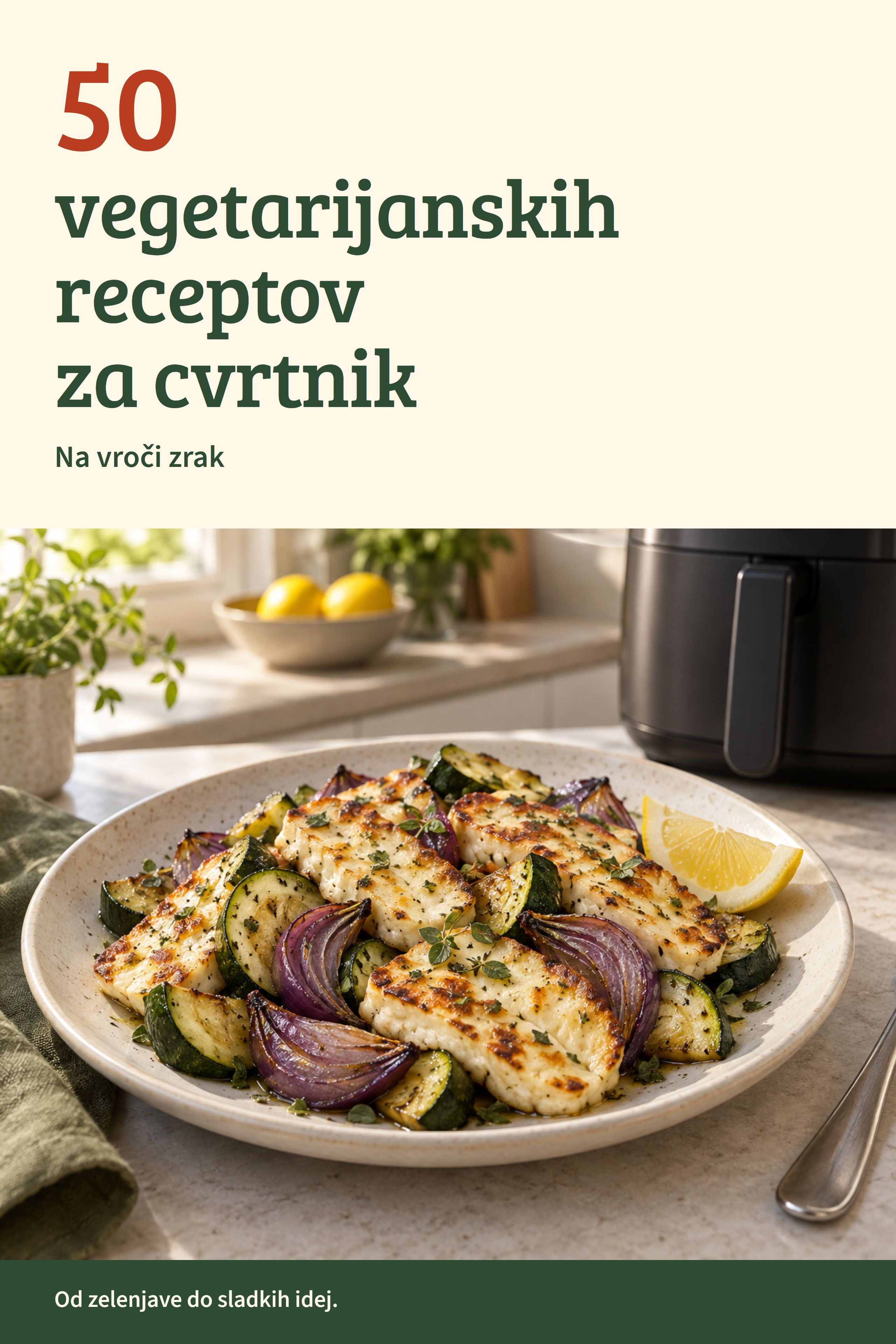 Platnica 50 vegetarijanskih receptov za cvrtnik na vroči zrak